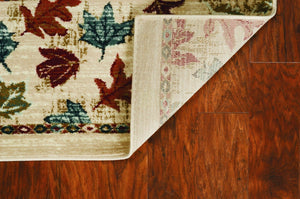HomeRoots 5' Southwestern Area Rug in Earthy Ivory, Blue & Red - Durable, Stain-Resistant Design for Homes 5' X 8' 374406