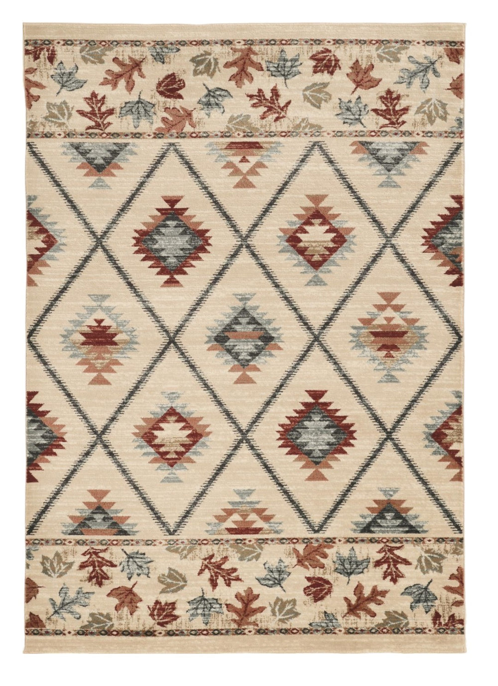 HomeRoots 9' Southwestern Area Rug in Ivory, Red, and Gray – Durable, Stylish, and Perfect for Any Room 9' X 12' 374408