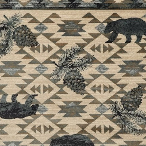 HomeRoots 8' Ivory and Gray Woodland Lodge Area Rug - Cozy, Durable, Stain-Resistant Design for Any Room 8' X 10' 374411