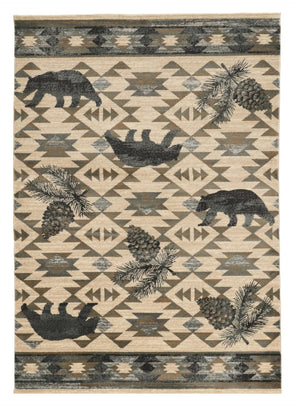 HomeRoots 8' Ivory and Gray Woodland Lodge Area Rug - Cozy, Durable, Stain-Resistant Design for Any Room 8' X 10' 374411