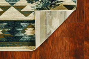 HomeRoots 9' Elegant Ivory and Gray Woodland Lodge Area Rug - Durable, Stain-Resistant, Ideal for Family Spaces 9' X 12' 374412
