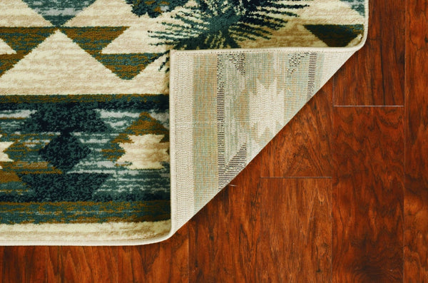 HomeRoots 9' Elegant Ivory and Gray Woodland Lodge Area Rug - Durable, Stain-Resistant, Ideal for Family Spaces 9' X 12' 374412