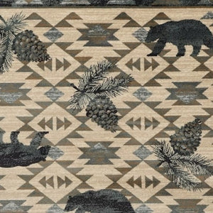 HomeRoots 9' Elegant Ivory and Gray Woodland Lodge Area Rug - Durable, Stain-Resistant, Ideal for Family Spaces 9' X 12' 374412