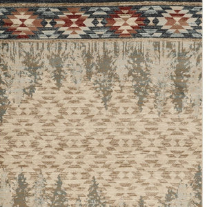 HomeRoots 8' Timeless Ivory Southwestern Indoor Outdoor Area Rug – Durable, Easy Care, Versatile Design for Any Space 8' x 10' 374415