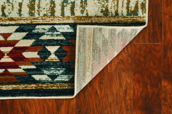 HomeRoots 9' Southwestern Area Rug in Beige, Gray & Rust – Durable, Stain-Resistant for Family Spaces & More 9' X 12' 374416