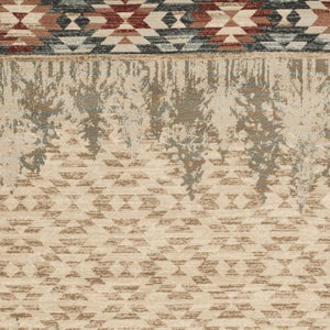 HomeRoots 9' Southwestern Area Rug in Beige, Gray & Rust – Durable, Stain-Resistant for Family Spaces & More 9' X 12' 374416