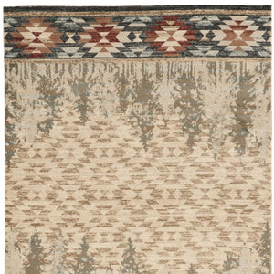 HomeRoots 9' Southwestern Area Rug in Beige, Gray & Rust – Durable, Stain-Resistant for Family Spaces & More 9' X 12' 374416