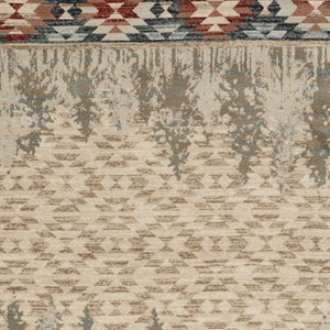 HomeRoots 9' Southwestern Area Rug in Beige, Gray & Rust – Durable, Stain-Resistant for Family Spaces & More 9' X 12' 374416