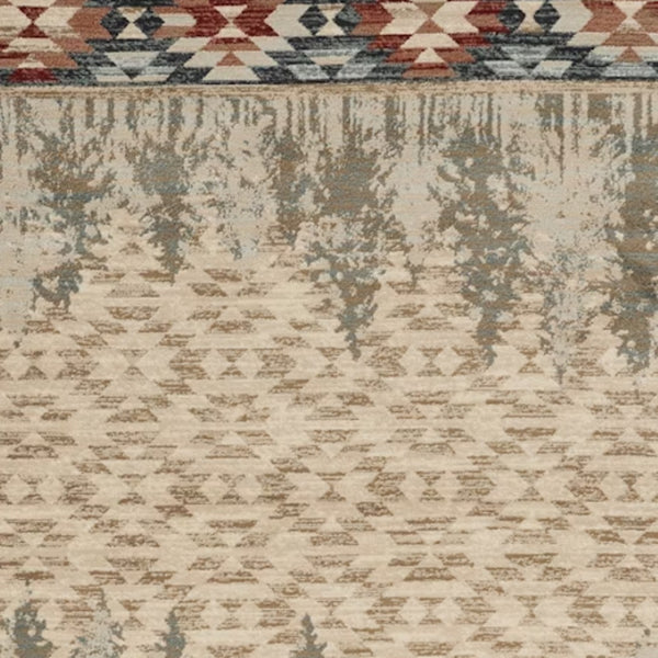 HomeRoots 9' Southwestern Area Rug in Beige, Gray & Rust – Durable, Stain-Resistant for Family Spaces & More 9' X 12' 374416
