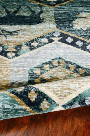 HomeRoots 8' Seafoam Lodge Area Rug - Durable, Stylish, and Easy-Care Accent for Indoor and Outdoor Spaces 8' x 10' 374423