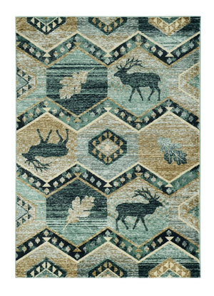 HomeRoots 8' Seafoam Lodge Area Rug - Durable, Stylish, and Easy-Care Accent for Indoor and Outdoor Spaces 8' x 10' 374423