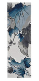 Homeroots 8' Ivory Blue Hand Tufted Oversized Floral Indoor Runner Rug  Polyester 374425