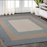 Homeroots 5' X 8' Tan Ivory And Blue Geometric Hand Tufted Area Rug  Polyester 374428