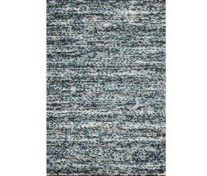 HomeRoots 9' Hand-Woven Wool Area Rug in Ivory, Blue & Gray Stripes - Stylish, Durable, and Unique Design 9' X 13' 374502
