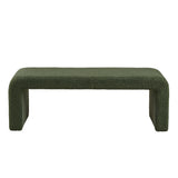 INK+IVY Steve Casual Boucle Waterfall Bench II105-0596 Green