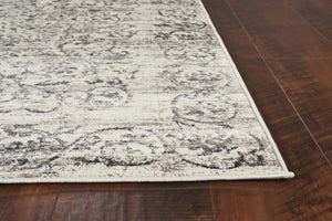 Homeroots 10' X 13' Gray And Ivory Floral Area Rug  Polypropylene 374512