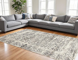 Elegant Floral Area Rug - Gray & Ivory Design for a Cozy and Inviting Home Atmosphere