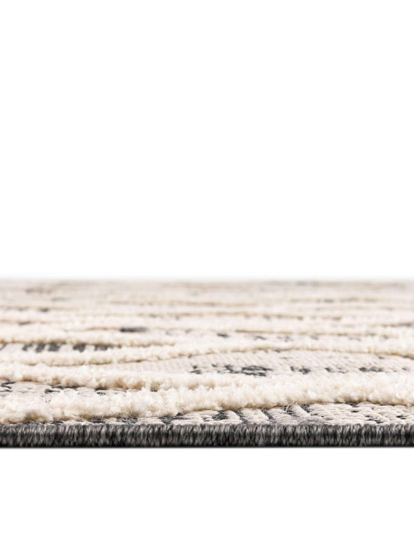 Unique Loom Arlo Cy Machine Made Tribal Rug Gray, Ivory 7' 10" x 10' 0"