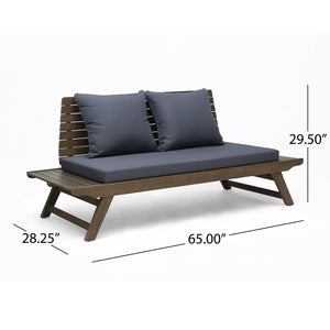 English Elm Christopher Knight Home® - SEDONA Acacia Wood Loveseat with Water-Resistant Cushions and Wide Seat Panel for Outdoor Comfort DARK GREY 68.5 L x 32 W x 11.25 H 63745.00DGRY