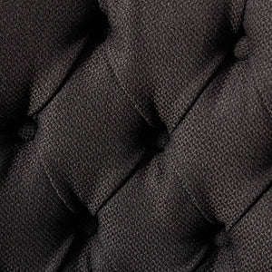 English Elm Nikki Modern Tufted Linen Dining Chair with Solid Wood Frame, High-Rebound Cushion, Nailhead Trim, 300 lb Capacity Black W1143P233648