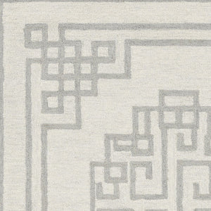 HomeRoots 3' Gray and Ivory Wool Hand-Tufted Area Rug – Artisanal Geometric Design for Modern Spaces 3' X 5' 374673