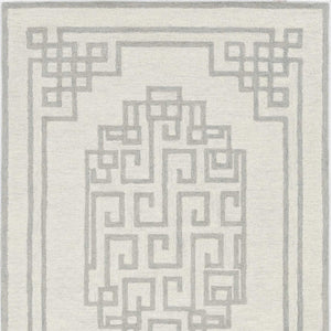 HomeRoots 3' Gray and Ivory Wool Hand-Tufted Area Rug – Artisanal Geometric Design for Modern Spaces 3' X 5' 374673