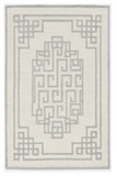 Homeroots 5' X 7' Ivory Grey Hand Tufted Bordered Greek Key Indoor Area Rug  Wool 374674