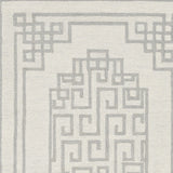 Homeroots 5' X 7' Ivory Grey Hand Tufted Bordered Greek Key Indoor Area Rug  Wool 374674