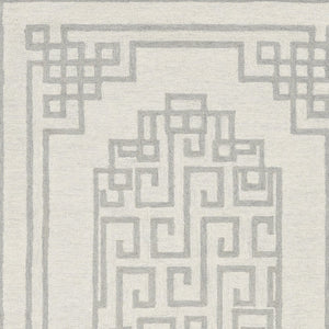 HomeRoots 3' Gray and Ivory Wool Hand-Tufted Area Rug – Artisanal Geometric Design for Modern Spaces 8' X 10' 374675