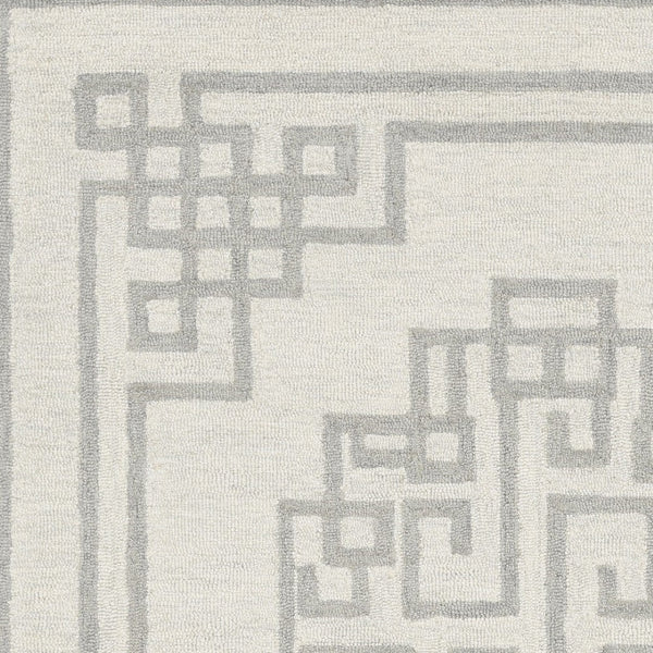 HomeRoots 3' Gray and Ivory Wool Hand-Tufted Area Rug – Artisanal Geometric Design for Modern Spaces 8' X 10' 374675