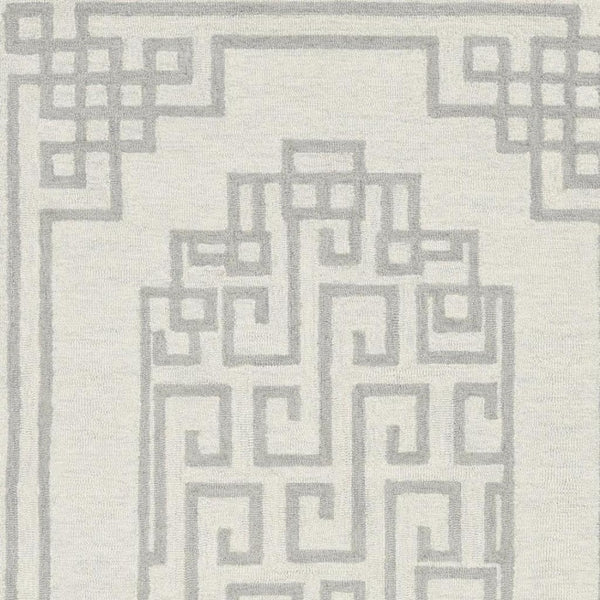 HomeRoots 3' Gray and Ivory Wool Hand-Tufted Area Rug – Artisanal Geometric Design for Modern Spaces 8' X 10' 374675