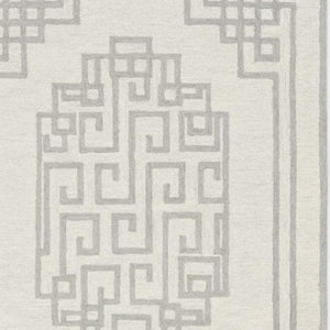 HomeRoots 3' Gray and Ivory Wool Hand-Tufted Area Rug – Artisanal Geometric Design for Modern Spaces 8' X 10' 374675
