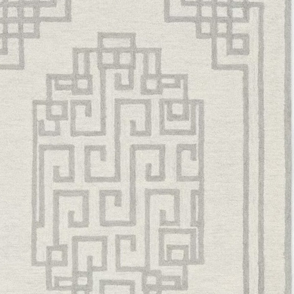 HomeRoots 3' Gray and Ivory Wool Hand-Tufted Area Rug – Artisanal Geometric Design for Modern Spaces 8' X 10' 374675