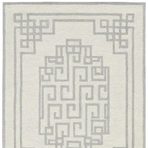 HomeRoots 3' Gray and Ivory Wool Hand-Tufted Area Rug – Artisanal Geometric Design for Modern Spaces 8' X 10' 374675