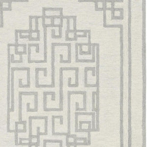 HomeRoots 9' Luxurious Ivory and Gray Wool Geometric Hand-Tufted Area Rug for Modern Living Spaces 9' X 12' 374676