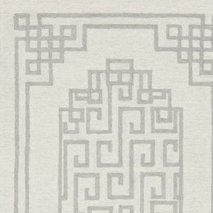 HomeRoots 9' Luxurious Ivory and Gray Wool Geometric Hand-Tufted Area Rug for Modern Living Spaces 9' X 12' 374676