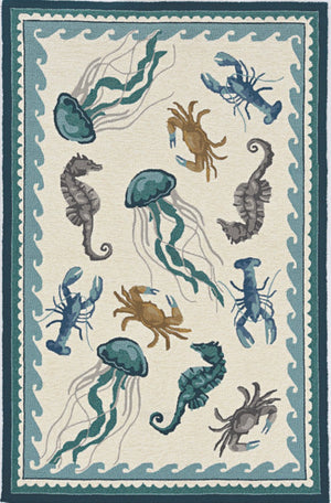 HomeRoots 3'' Ivory Abstract Handmade Area Rug - Elegant Indoor Outdoor Accent for Versatile Décor Spaces 5' x 8' 374689