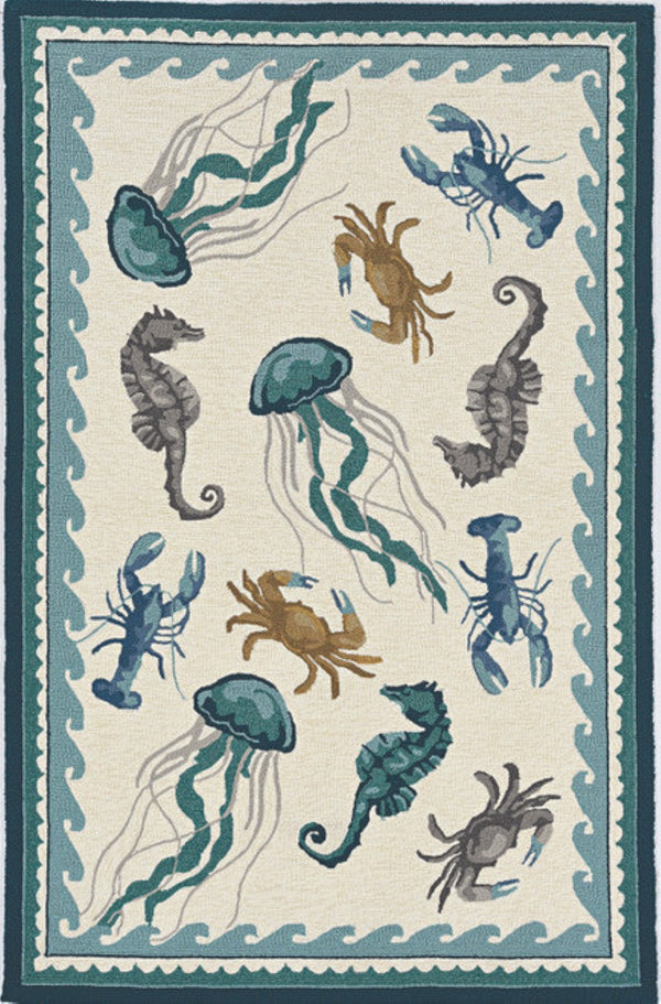 HomeRoots 3'' Ivory Abstract Handmade Area Rug - Elegant Indoor Outdoor Accent for Versatile Décor Spaces 5' x 8' 374689