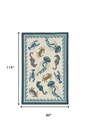 HomeRoots 3'' Ivory Abstract Handmade Area Rug - Elegant Indoor Outdoor Accent for Versatile Décor Spaces 8' x 10' 374691