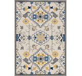 Homeroots 3' X 5' Ivory Mosaic Floral Area Rug  Polypropylene 374693