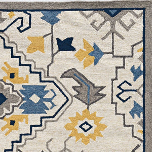 HomeRoots 5' Ivory Abstract Area Rug - Durable Indoor/Outdoor Accent for Modern Elegance in Your Home Spaces 5' x 8' 374694