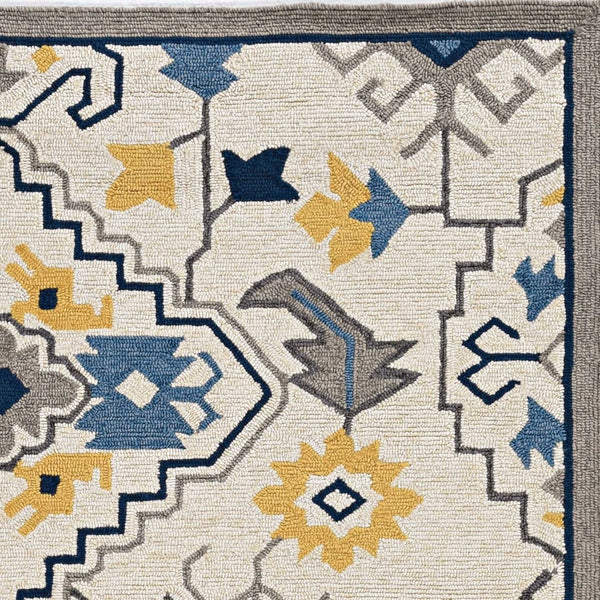 HomeRoots 5' Ivory Abstract Area Rug - Durable Indoor/Outdoor Accent for Modern Elegance in Your Home Spaces 5' x 8' 374694