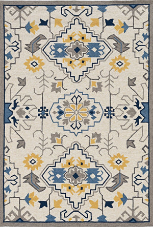 HomeRoots 5' Ivory Abstract Area Rug - Durable Indoor/Outdoor Accent for Modern Elegance in Your Home Spaces 5' x 8' 374694