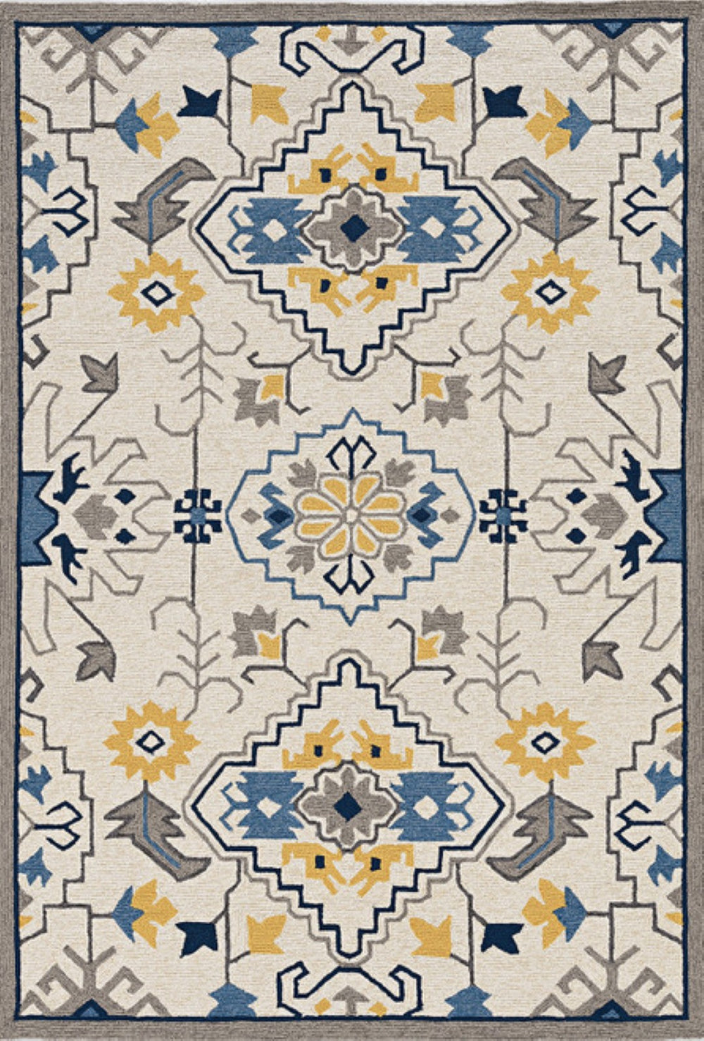 HomeRoots 5' Ivory Abstract Area Rug - Durable Indoor/Outdoor Accent for Modern Elegance in Your Home Spaces 5' x 8' 374694