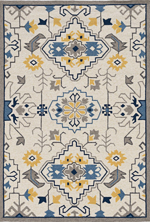 HomeRoots 5' Ivory Abstract Area Rug - Durable Indoor/Outdoor Accent for Modern Elegance in Your Home Spaces 5' x 8' 374694