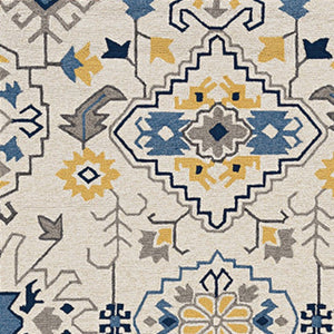 HomeRoots 5' Ivory Abstract Area Rug - Durable Indoor/Outdoor Accent for Modern Elegance in Your Home Spaces 5' x 8' 374694