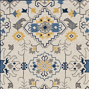 HomeRoots 5' Ivory Abstract Area Rug - Durable Indoor/Outdoor Accent for Modern Elegance in Your Home Spaces 5' x 8' 374694