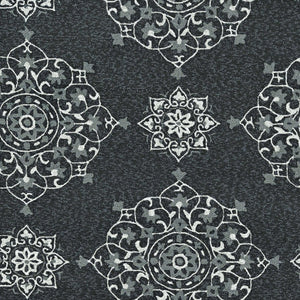 Homeroots 3' X 5' Charcoal Medallion Hand Tufted Area Rug  Polypropylene 374703