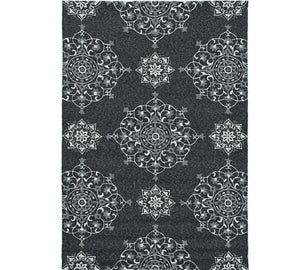 Homeroots 3' X 5' Charcoal Medallion Hand Tufted Area Rug  Polypropylene 374703