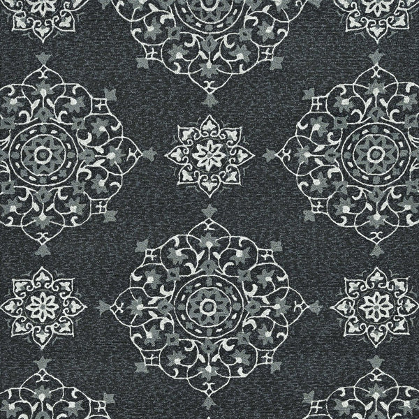Homeroots 3' X 5' Charcoal Medallion Hand Tufted Area Rug  Polypropylene 374703